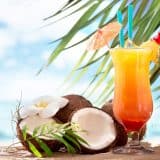 Tropical cocktail with coconut