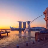 Singapore Lion and Marina Bay