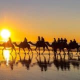 Camel riding on Cable Beach Broome Western Australia