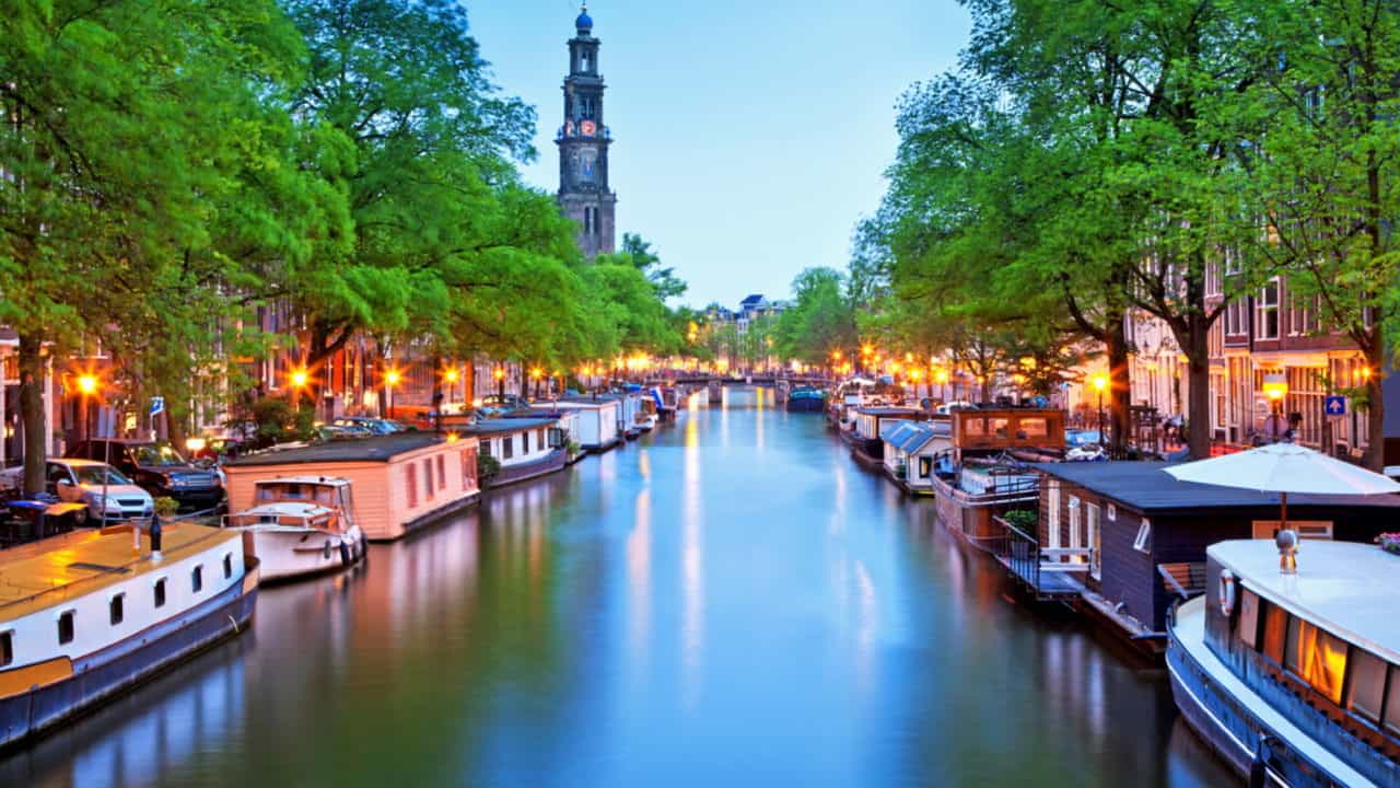 Amsterdam canal in the Netherlands