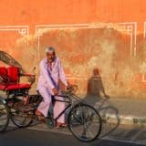 Rickshaw driver in Delhi India