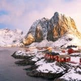 Winter scene in the Lofoten Islands in Norway