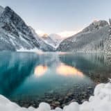 Lake Moraine in winter, Banff National Park
