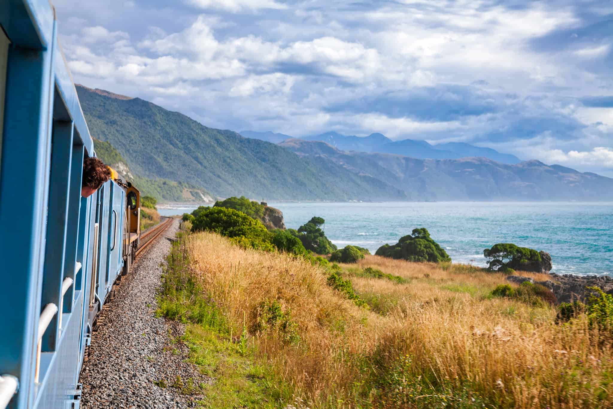 Coastal Pacific train in New Zealand