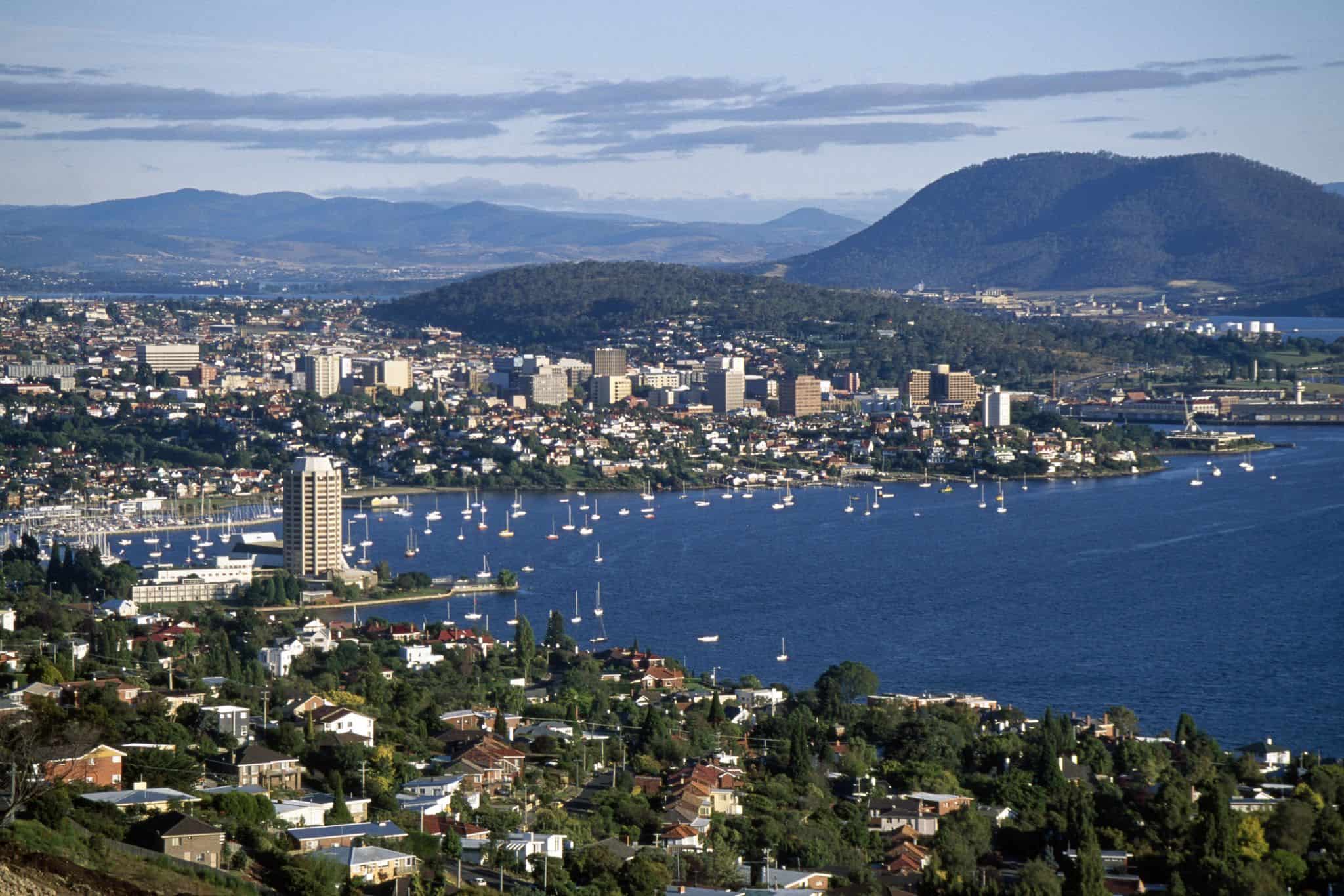 Aerial view of Hobart Tasmania