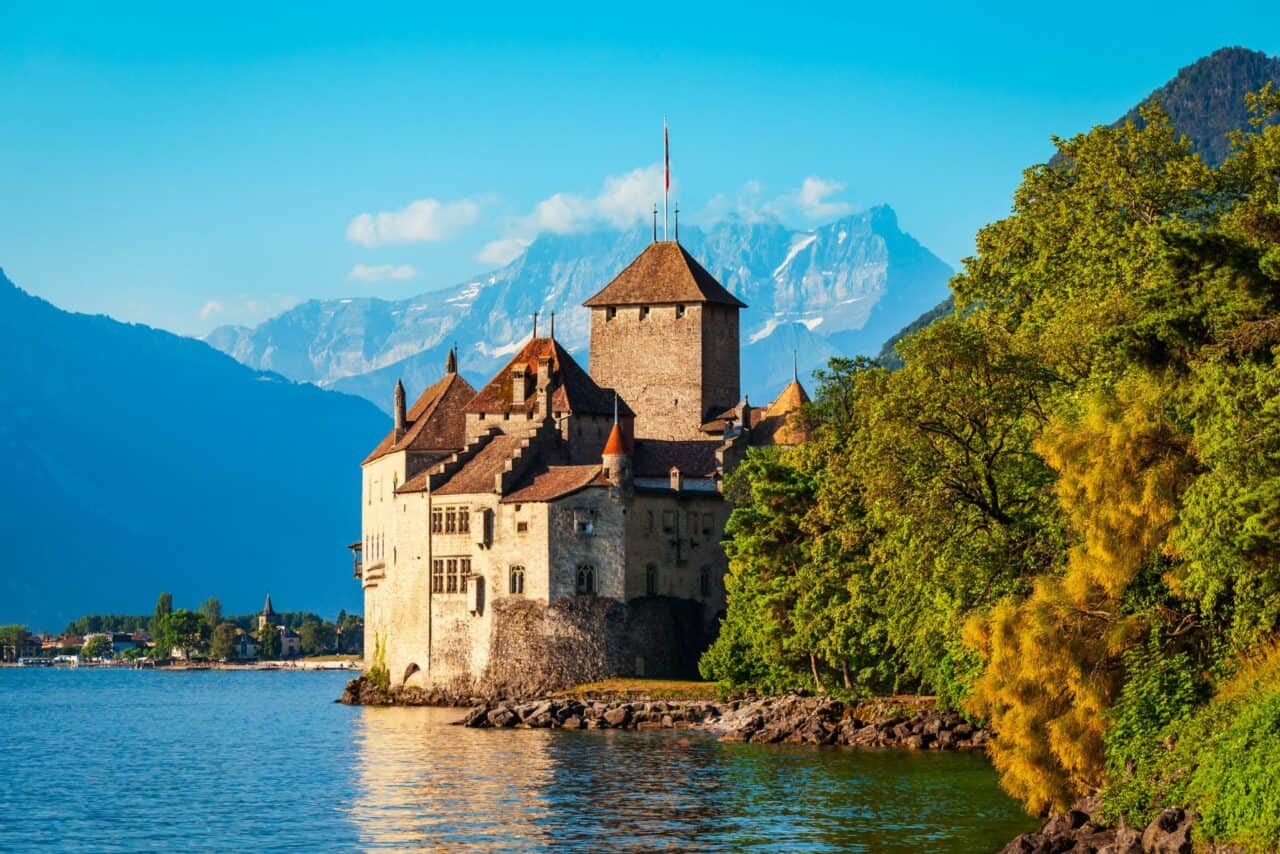 Chillon Castle on Lake Geneva Switzerland