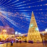 Christmas tree lights in Bucharest Romania