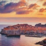 Dubrovnik old town at sunset