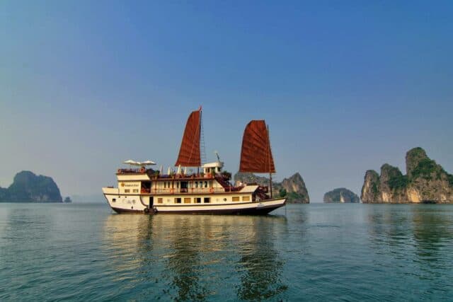 Halong Bay cruise aboard traditional style junk